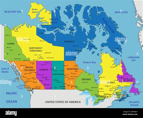 map of canada with cities|Canada Provinces And Capitals Map .